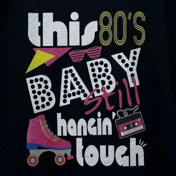 New Kids On The Block This 80s Baby is Hanging Tough Crew Tank Women XL Black - Picture 2 of 8